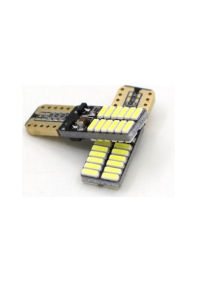 5 Adet T10 Led Beyaz 12v Park Led Plaka Tavan Led Ampul 24 Led