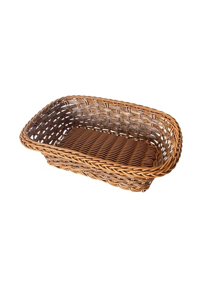Plastik Rattan Ekmeklik, Ekmek Sepeti Dikdörtgen Kahve Krem