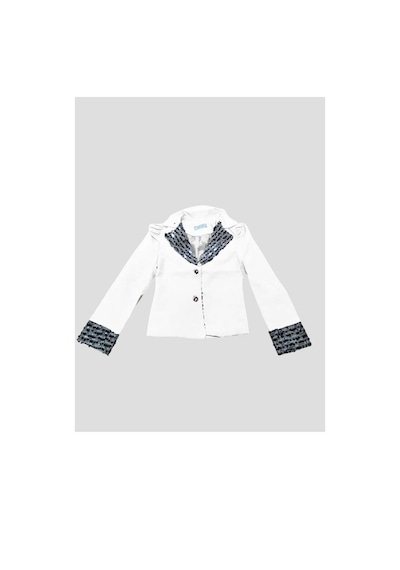 Riccotarz Kız Çocuk Yakası Ve Bilekleri Pulpayet İşlemeli Çift Düğmeli Beyaz Blazer Ceket Beyaz Riccotarz Kız Çocuk Yakası Ve Bilekleri Pulpayet İşlemeli Çift Düğmeli Beyaz Blazer Ceket Beyaz