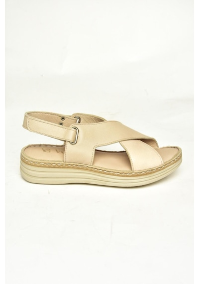 Fox Shoes U555240503 Bej Hakiki Deri Kadın Sandalet Bej-hakiki Deri Bej