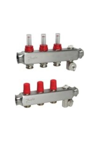 Danfoss 3'lü Paslanmaz Çelik Debimetreli Kollektör Seti - 088u0753