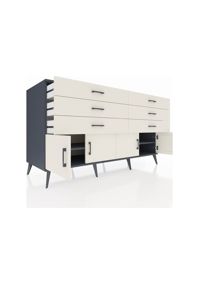 Kronos Konsol 2 Raflı 6 Çekmeceli 4 Kapaklı 176x59x99 Antrasit-ay Antrasit-aytaşı Kronos Konsol 2 Raflı 6 Çekmeceli 4 Kapaklı 176x59x99 Antrasit-ay Antrasit-aytaşı