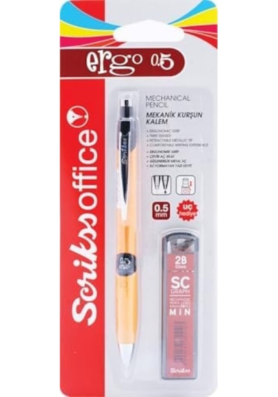 Office, Scrikss Ergo Versatil 0.5 Mm Sarı & Min Uç 2&apos Li Set, T00sccc5erg09a, Sarı, 0.5 Mm -