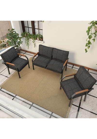 Mygusi Hayal Balkon, Bahçe, Cafe - Metal Kanepe Koltuk Takımı - 2+1+1 Antrasit Antrasit Mygusi Hayal Balkon, Bahçe, Cafe - Metal Kanepe Koltuk Takımı - 2+1+1 Antrasit Antrasit