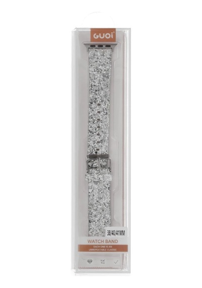 Akıllı Saat Aksesuarları Apple Uyumlu Watch 38mm Starry Taşlı Kordon - Gümüş