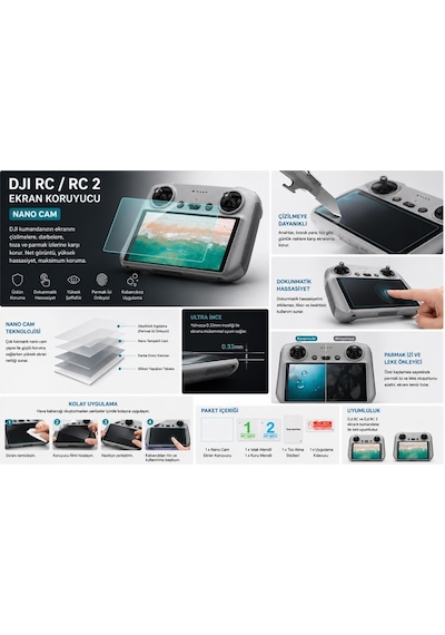 Clascase Dji Rc / Rc 2 Ekranlı Kumanda Ekran Koruyucu Nano
