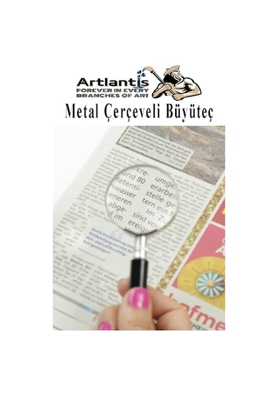 Metal Büyüteç 75 Mm 1 Adet 6x Plastik Sap Çerçeveli 7.5 Cm Büyüteç Merçek Okul Büro Ofis Krom Kaplama Büyüteç