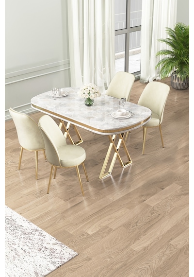 Canisa Lai Serisi 90x168 Rampla Gri Masa Ve 4 Krem Sandalye Gold Kaplama Ayak Rampla Gri Masa Krem Sandalye Ayaklar Gold Canisa Lai Serisi 90x168 Rampla Gri Masa Ve 4 Krem Sandalye Gold Kaplama Ayak Rampla Gri Masa Krem Sandalye Ayaklar Gold