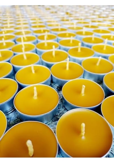 12 Adet Tealight Doğal Petek Balmumu Mum Standart Boy Beeswax Candle Genel