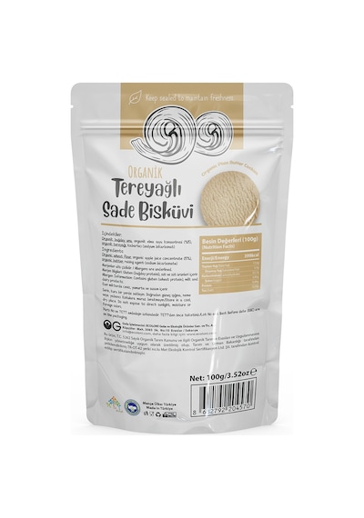 OG natural Organik Tereyağlı Sade Bisküvi 100 G