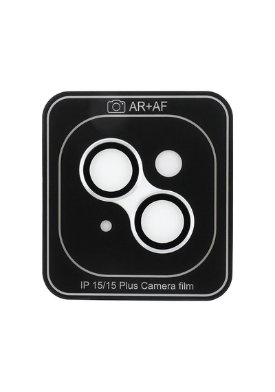 Apple Uyumlu iPhone 15 Plus Guess Lisanslı Metal Kamera Lens Koruyucu Gümüş