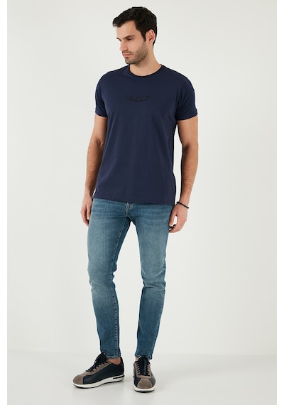 Buratti Pamuklu Slim Fit Bisiklet Yaka Erkek T Shirt 541Follow Lacivert