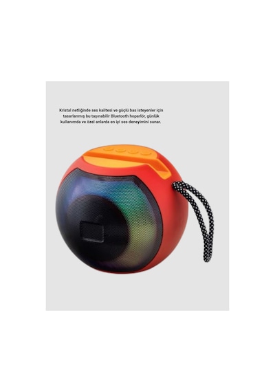 Kullanışlı Bluetooth 5.0 Hoparlör Rgb Işıklı, Güçlü Bas Ve 360 Surround Ses