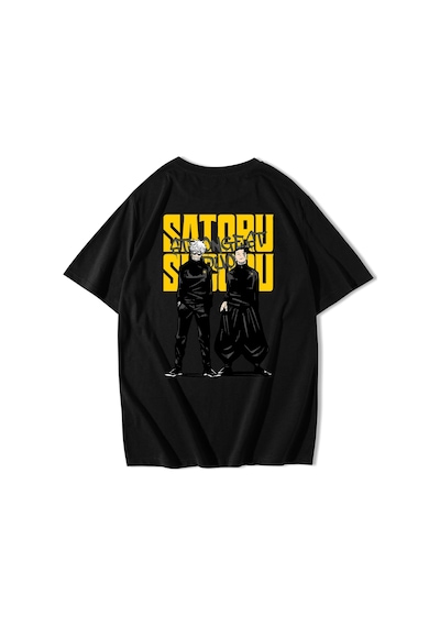 Brz Collection Unisex Oversize Anime Jujutsu Kaisen Satosugu T-shirt-siyah Siyah