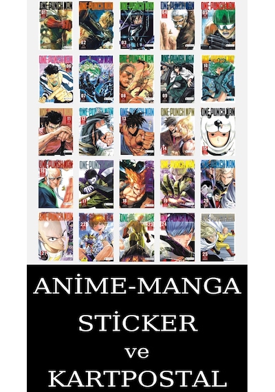 One Punch Man 1-25 Eksiksiz Manga Seti 25 Kitap / Tek Yumruk / Anime-manga Sticker Ve Kartpostal