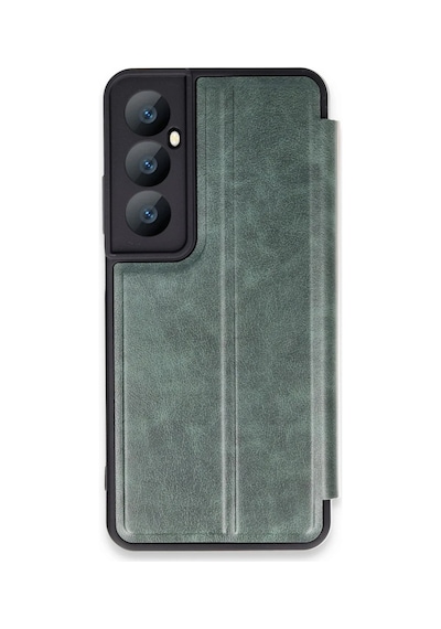 Realme C65 Kılıf Flip Cover - Koyu Yeşil 0.2M-Çok Renkli