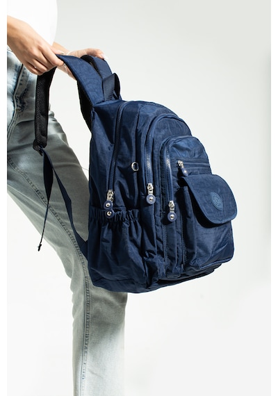 Nemo Bags Lacivert Unisex Okul Çantası, Crinkle Su Geçirmez Kumaş, Laptop Seyahat Sırt Çantası, 24 Lt, 40x30cm Lacivert