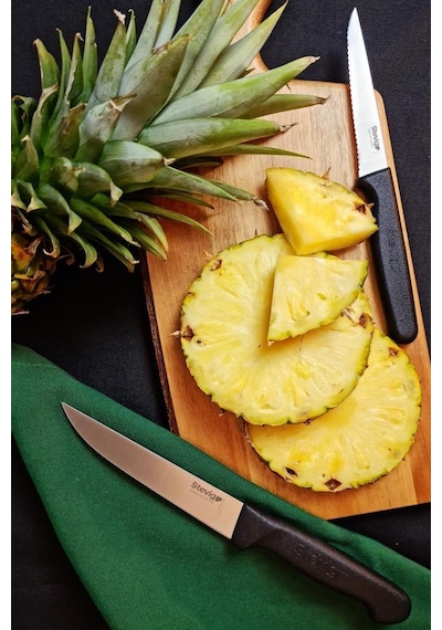 Stevig Cut 4 Fresh Sebze Soyacak Ve Bıçak Seti 4 Parça Siyah St-401 Siyah