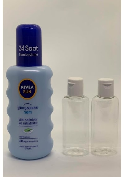 Nivea Sun After Sun Güneş Sonrası Aloe Veralı Sprey 200 ML + Seyahat Boy Boş Şişeler