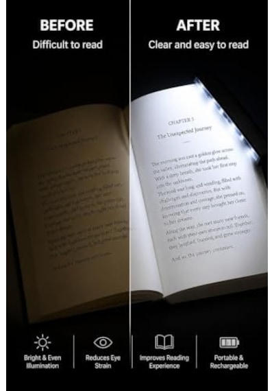 Busstier Led Kitap Okuma Işığı, Kitap Arasına Yerleştirilebilir İnce Okuma Lambası, Gece Okuma Ve Seyahat İçin Taşınabilir Aydınlatma Paneli