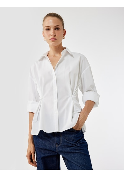 Koton Pamuklu Uzun Kollu Pile Detaylı Düğmeli Oversize Poplin Gömlek Kırık Beyaz 6wak60016pw Ekru Koton Pamuklu Uzun Kollu Pile Detaylı Düğmeli Oversize Poplin Gömlek Kırık Beyaz 6wak60016pw Ekru