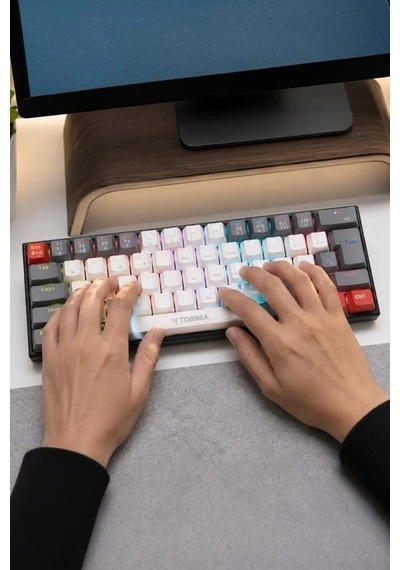 Beyaz Klavye Cihaz Aksesuarı Mobil Uyumlu Oyuncu Klavyesi Rgb Işıklı Mekanik Şarjlı Tk11