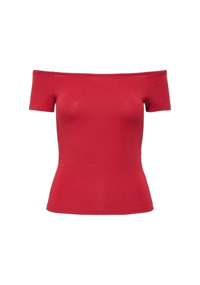 Only Onlluca Regular Fit Madonna Yaka T Shirt Bayan T Shirt 15369909 Kırmızı