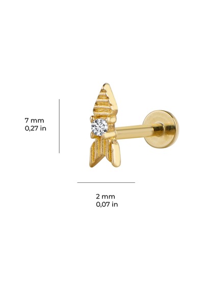 Goldkupe Taşlı Ok Piercing-6476