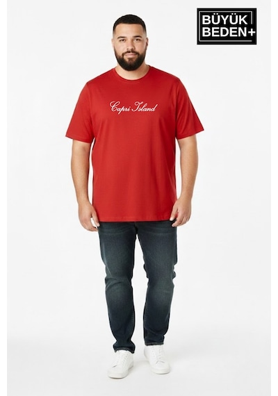 Superlife Erkek Büyük Beden Capri Island Baskılı 3xl-6xl Bisiklet Yaka Tshırt Spr26bts510-14 Kırmızı Superlife Erkek Büyük Beden Capri Island Baskılı 3xl-6xl Bisiklet Yaka Tshırt Spr26bts510-14 Kırmızı