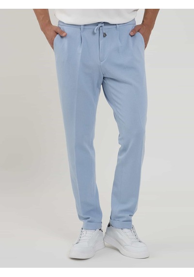Dufy Mavi Erkek Slim Fit Fitilli Jogger Pantolon - 104486-mavi Mavi