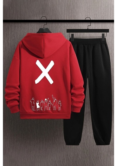 Uyguntarz Unisex Design X Eşofman Takımı Kırmızı