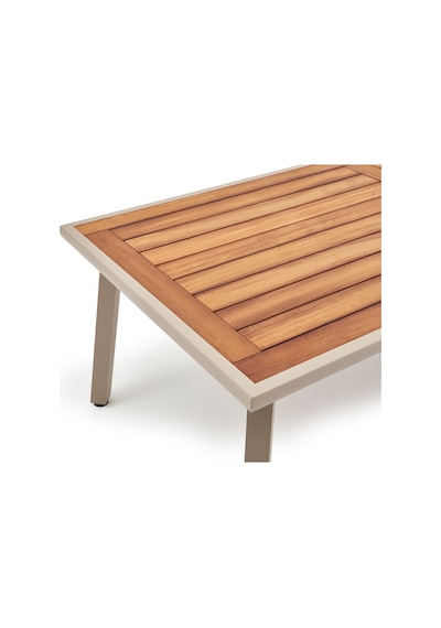Milano Iroko Tabla 100x230 Alüminyum Masa - Kum Rengi Kum Rengi