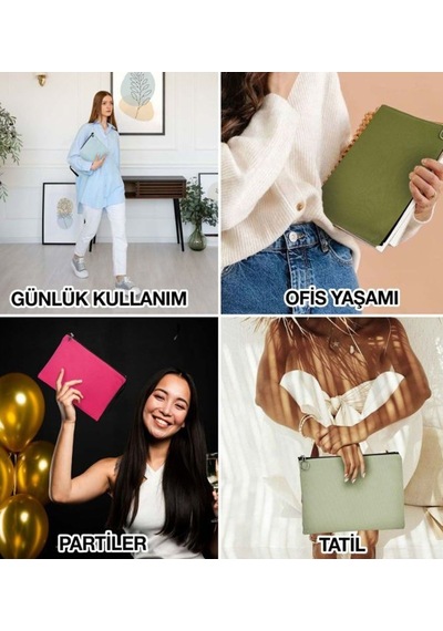 Bk Gift Yaz Temalı-6 Astarlı Mavi Portföy Çanta 30x21cm, Baskılı El Çantası, Organizer Çanta