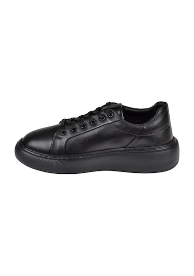 Pullman Hakiki Deri Kadın Spor Ayakkabı Sneaker Ahu-3090 Siyah