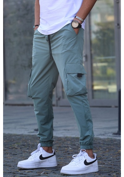 Madmext Yeşil Kargo Cep Erkek Jogger Pantolon 5461