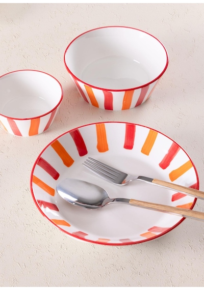 The Mia Joy Çorba Kasesi 6lı Set Kırmızı 14 Cm Kırmızı