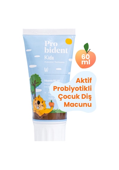 Çocuk Diş Macunu Doğal Florürsüz Şeftali Aromalı Aktif Probiyotik Çürük Önleyici - 3'lü Paket