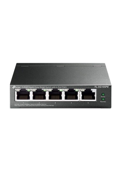 Tl-sg105pe, 5-port Gigabit Easy Smart Switch With 4-port Poe+