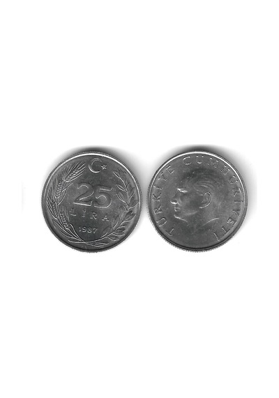 1987 Yılı Alüminyum Tedavül 25 Lira Çil