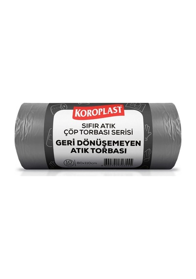 Geri Dönüşemeyen Atık Torbası 80 X 110 Cm Gri - 10 Adet
