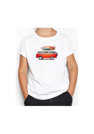 Zepplin Giyim Volkswagen Karavan Holiday Beyaz Çocuk Tişört Beyaz