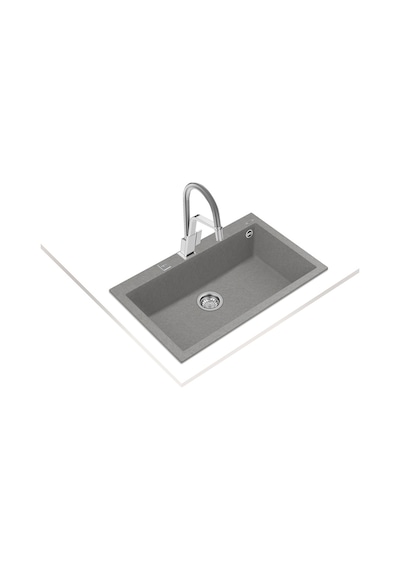Teka Forsquare 72.40 Tg Stone Grey - Ankastre Kumanda Sifonlu Granit Eviye - Gri - 72 CM - 115230001