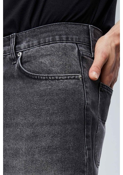 Cedy Denim Cedy Denım Yüksek Kalite Erkek Yüksek Bel Baggy Skater Jean Koyu Gri