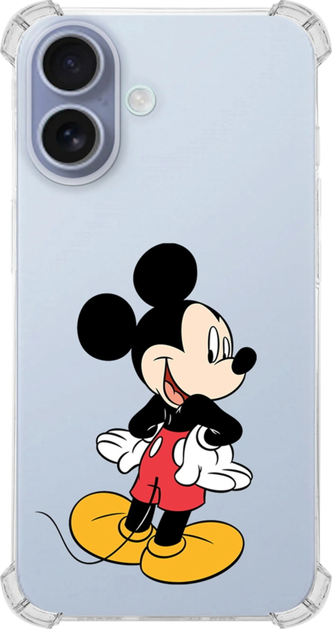 Apple Uyumlu iPhone 16 İle Mickey Mouse 4 Baskılı Köşe Korumalı Şeffaf Kılıf