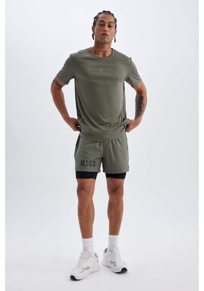 DeFactoFit Slim Fit Dar Kesim Fermuarlı Telefon Cepli Sporcu Taytlı Şort Z2147AZ24AUKH398