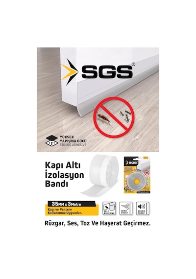 Sgs1243 Kapı Altı İzolasyon Bandı 35 Mm 3 Mt Yüksek Yapışma Gücü