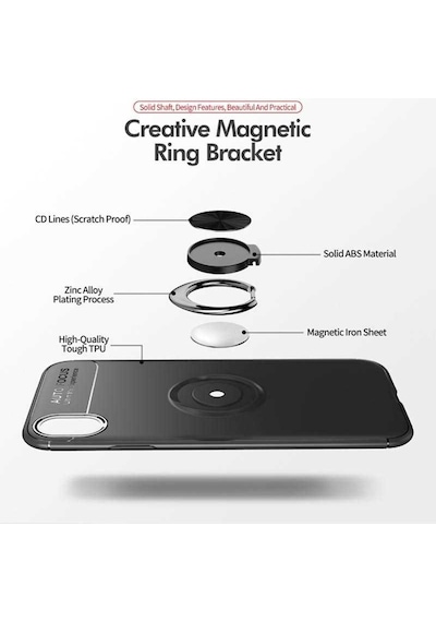Apple Uyumlu iPhone XR 6.1 Kilif Yüzüklü Magnetli Ravel Case 389753775