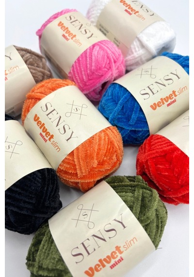 Sensy Velvet Slim Mini Paket Örgü İpi Kadife İp Amigurumi İpi Set Colors