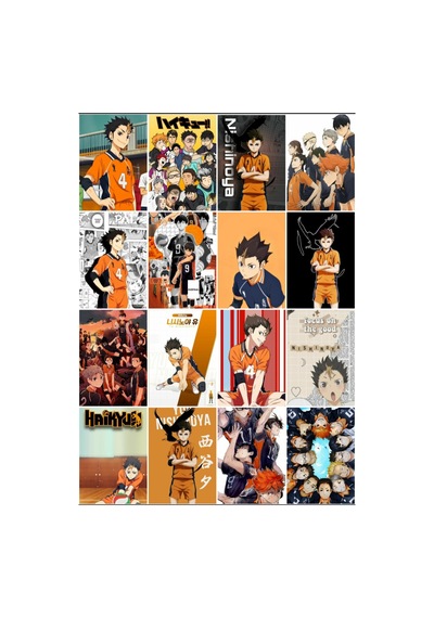 Anime-haikyuu Desenli 16 Lı Fotokart Seti