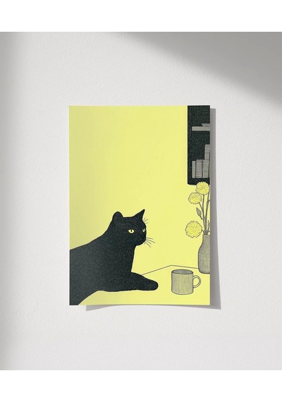Çerçevesiz Poster Kitaplıkta Sakinlik